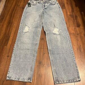 Wild Fable Women's Relaxed Distressed Jeans in Light Blue